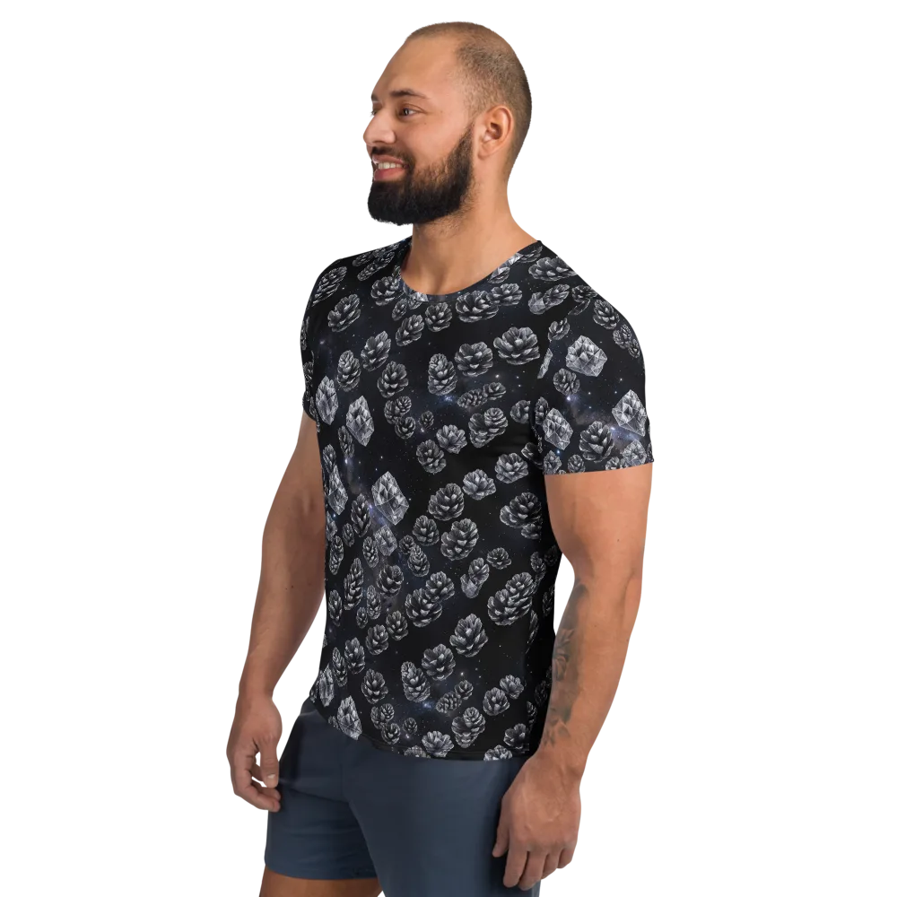 Cosmic Cone Constellation on Men's Athletic T-Shirt — Left