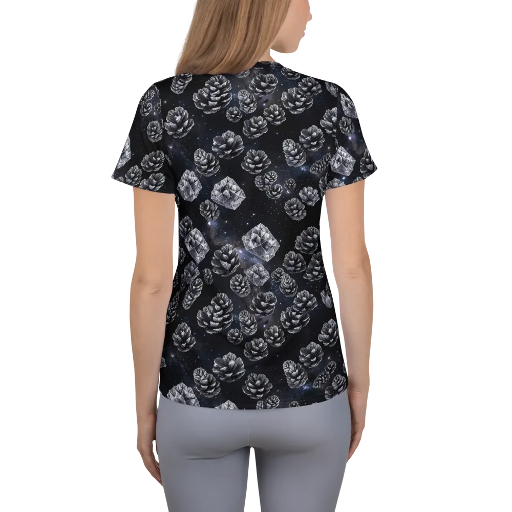 Cosmic Cone Constellation on Women's Athletic T-Shirt — Back