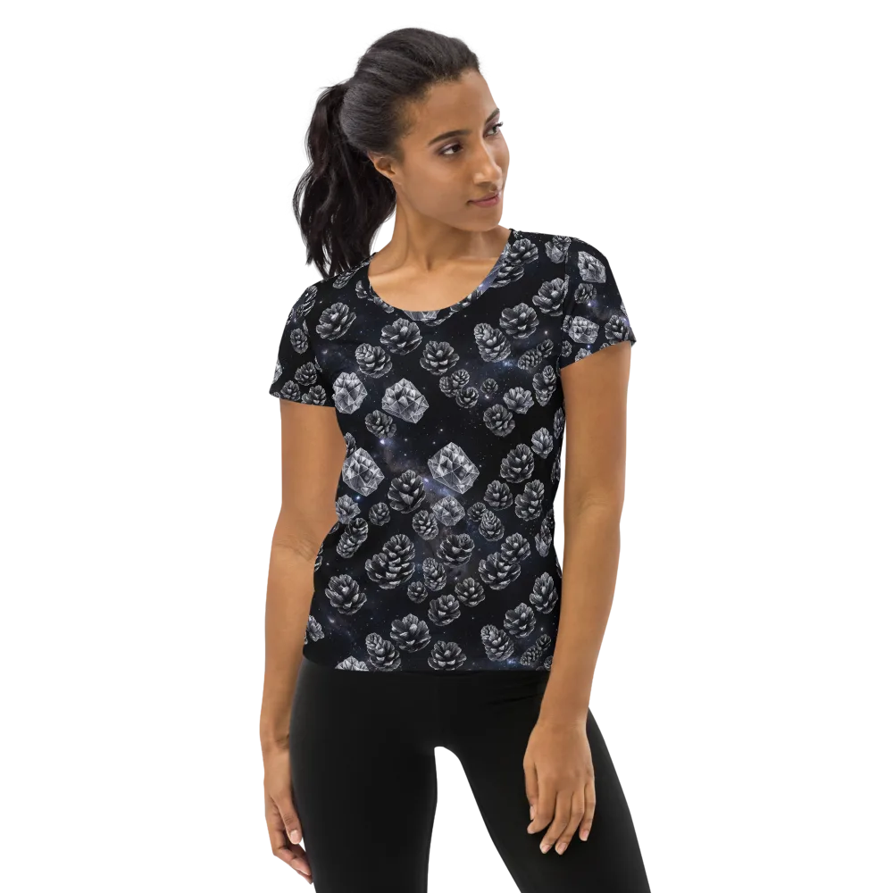 Cosmic Cone Constellation on Women's Athletic T-Shirt — Front