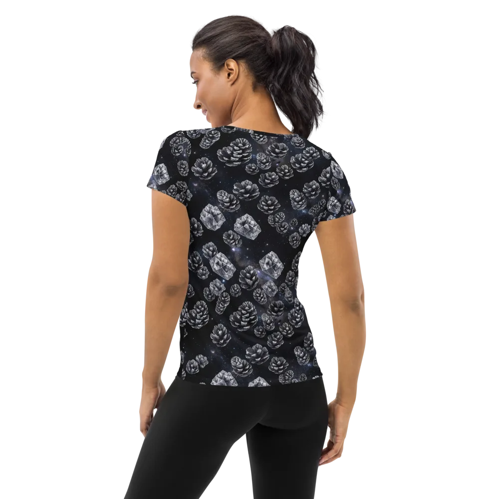 Cosmic Cone Constellation on Women's Athletic T-Shirt — Back