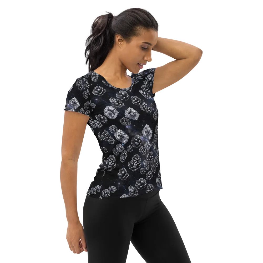 Cosmic Cone Constellation on Women's Athletic T-Shirt — Right