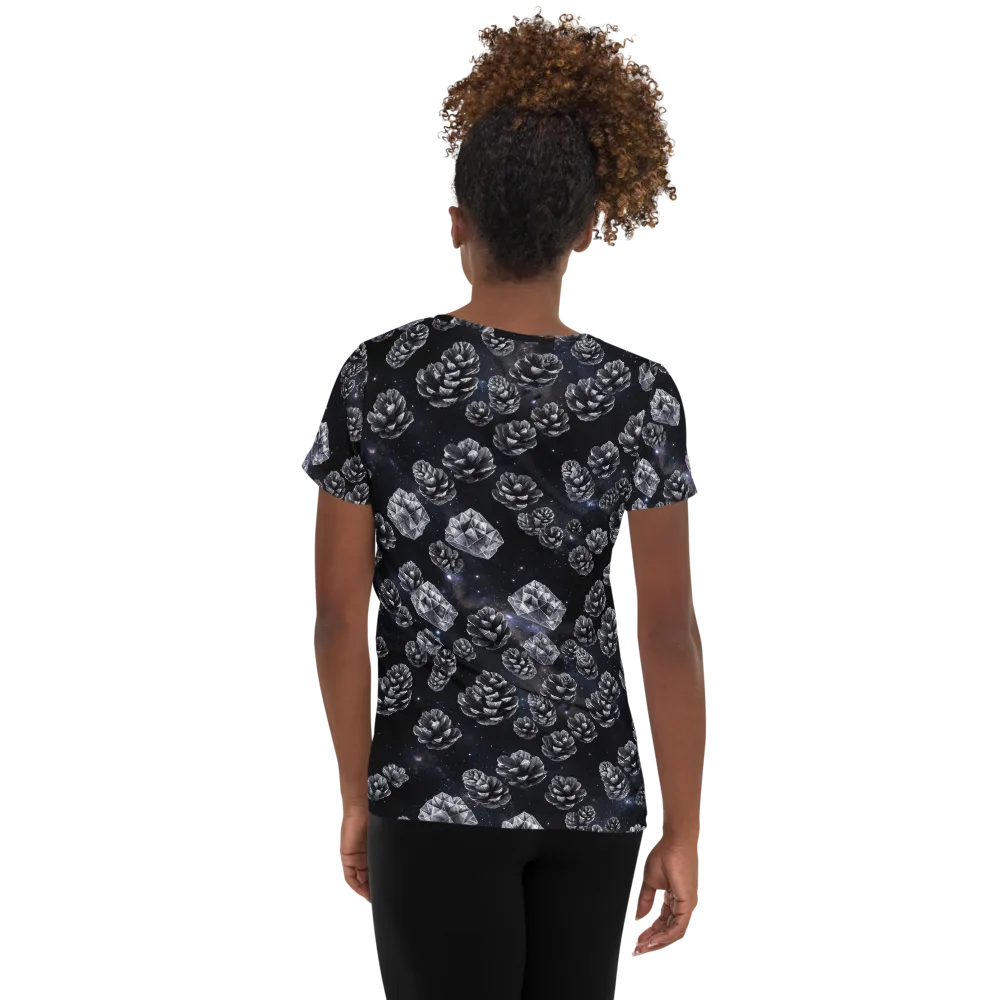 Cosmic Cone Constellation on Women's Athletic T-Shirt — Back