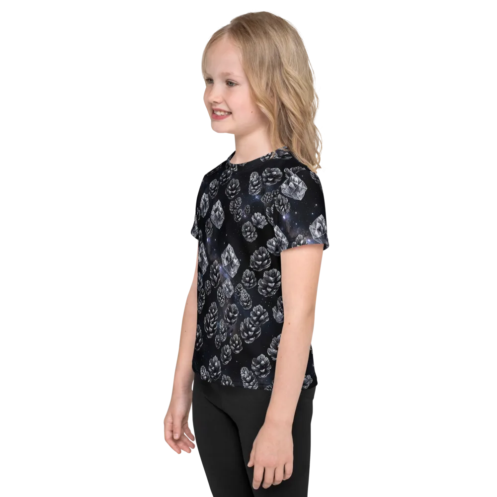 Cosmic Cone Constellation on Kids Crew Neck T-Shirt — Left