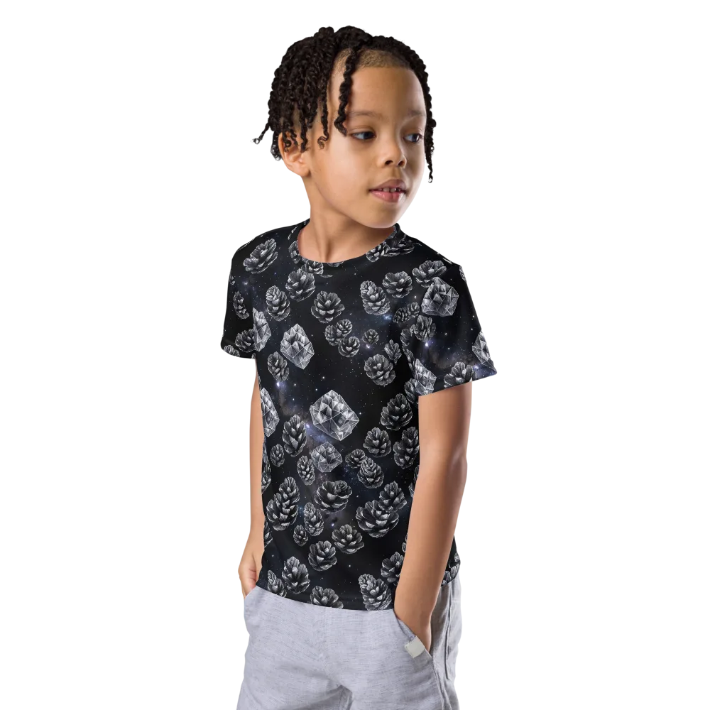 Cosmic Cone Constellation on Kids Crew Neck T-Shirt — Left Front