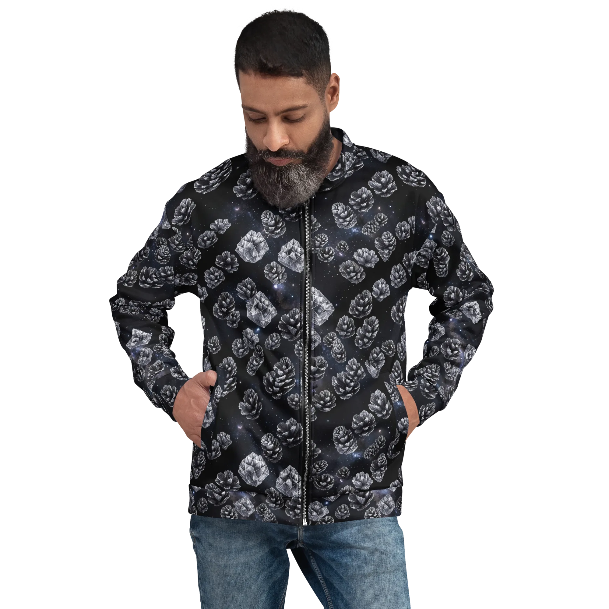 Cosmic Cone Constellation on Bomber Jacket — Front