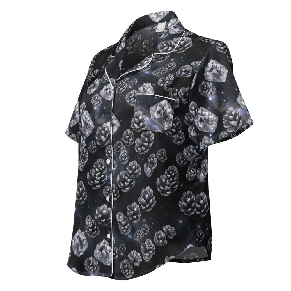 Cosmic Cone Constellation on Women's Short Sleeve Pajama Top — Left Front