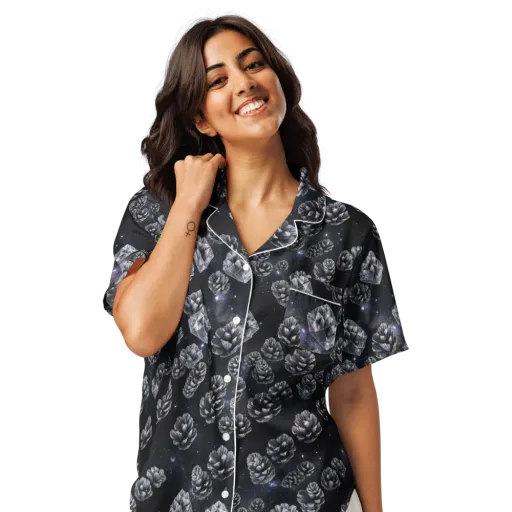 Cosmic Cone Constellation on a Women's Short Sleeve Pajama Top