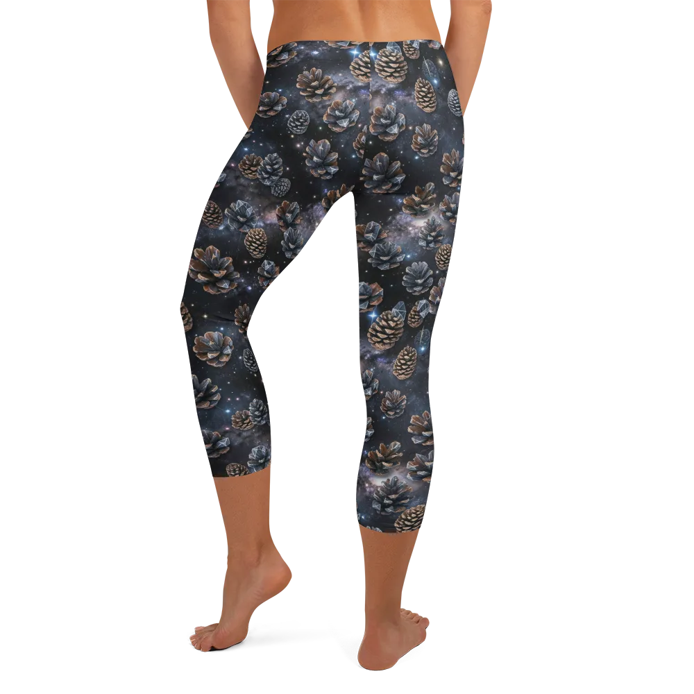 Cosmic Conifer on Capri Leggings — Back
