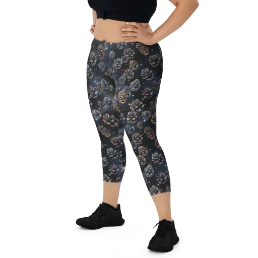 Cosmic Conifer on a Capri Leggings