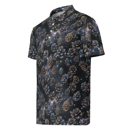 Cosmic Conifer on a Men's Slim Fit Polo Shirt