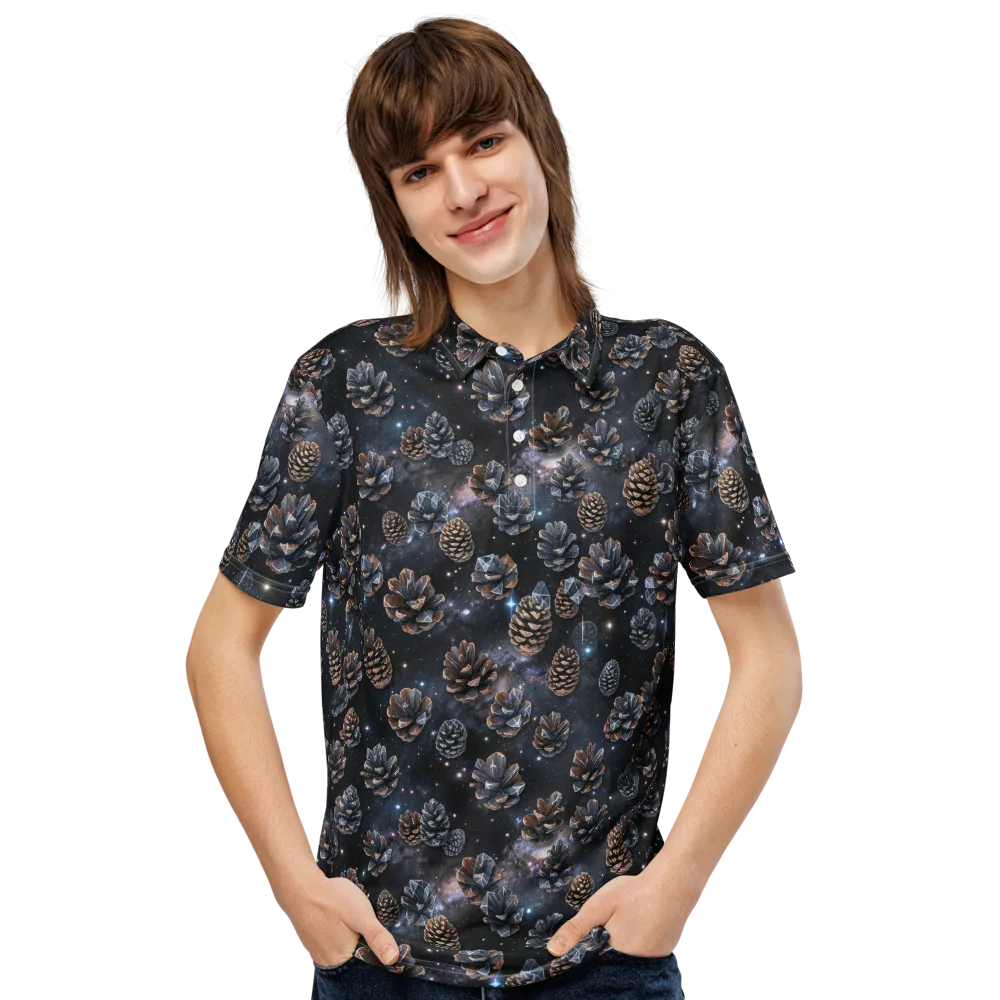 Cosmic Conifer on Men's Slim Fit Polo Shirt — Front
