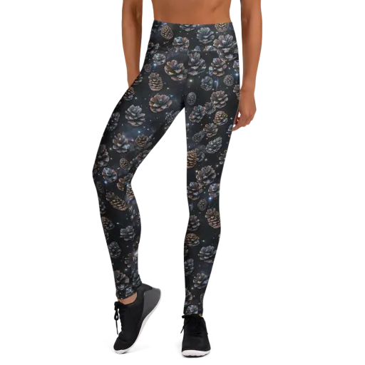 Cosmic Conifer on a Yoga Leggings