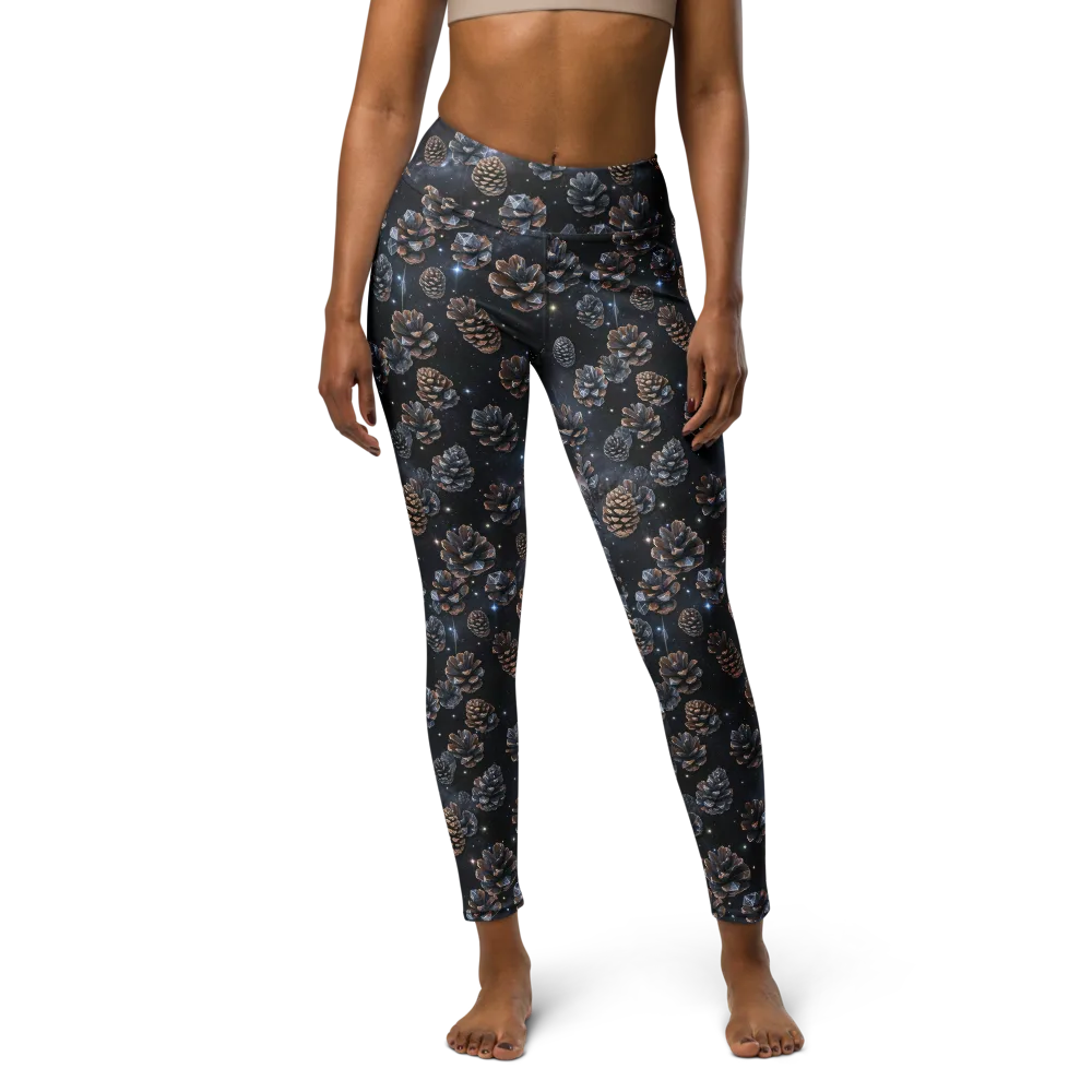 Cosmic Conifer on Yoga Leggings — Front