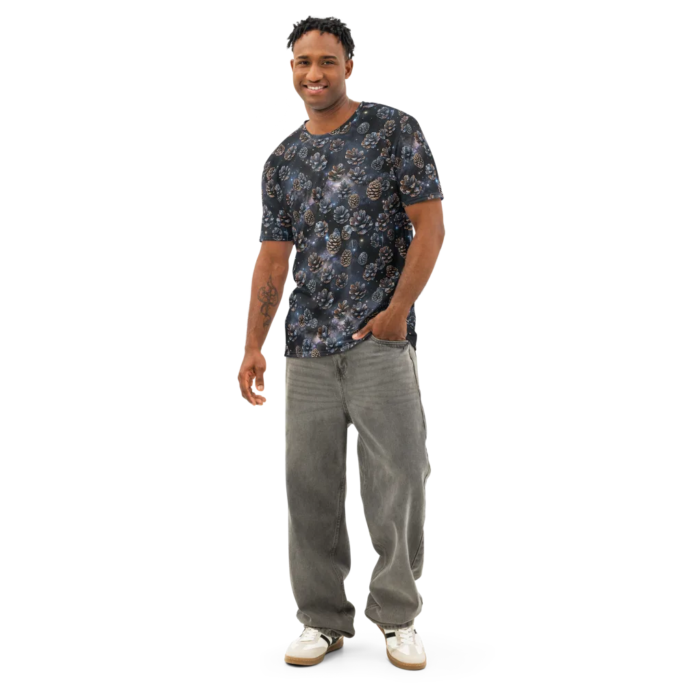 Cosmic Conifer on Men's Cotton Crew Neck T-Shirt — Front