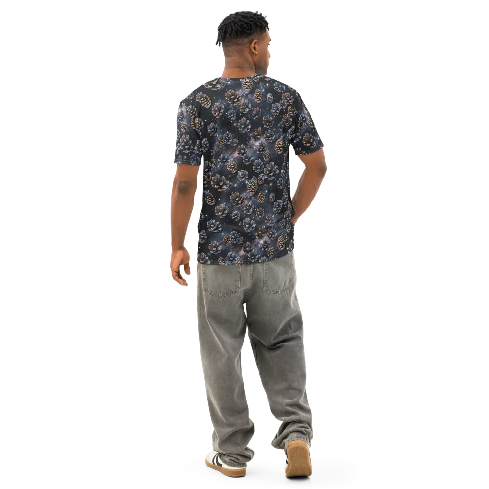 Cosmic Conifer on Men's Cotton Crew Neck T-Shirt — Back