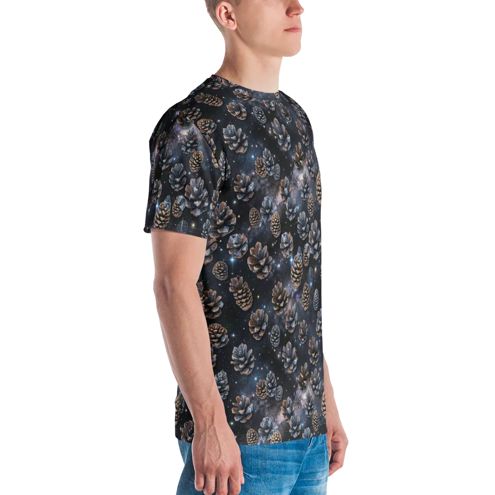 Cosmic Conifer on Men's Crew Neck T-Shirt — Right