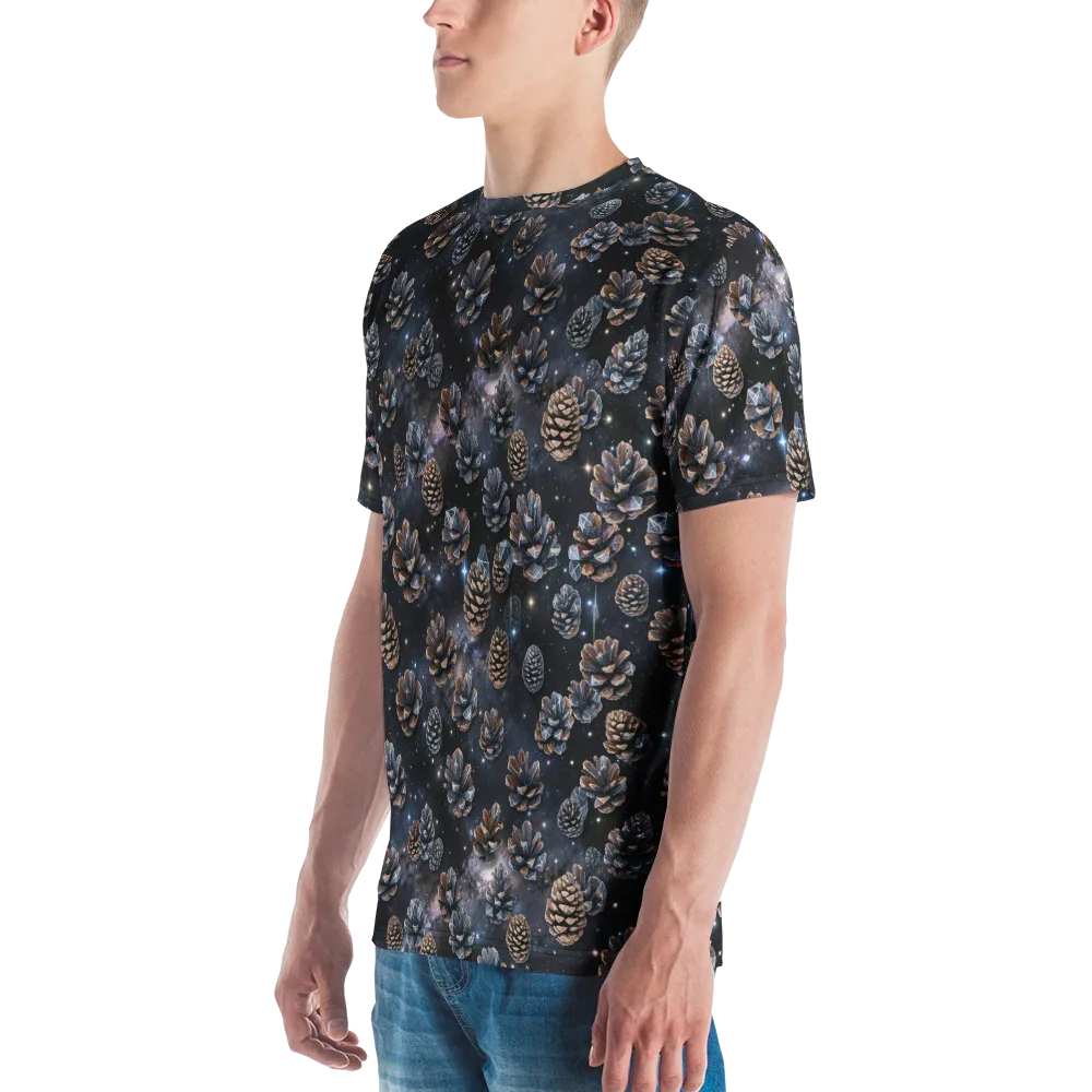 Cosmic Conifer on Men's Crew Neck T-Shirt — Left