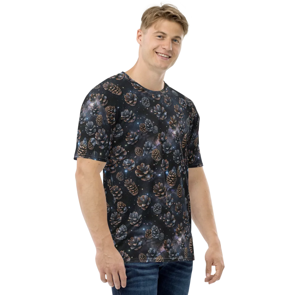 Cosmic Conifer on Men's Crew Neck T-Shirt — Right