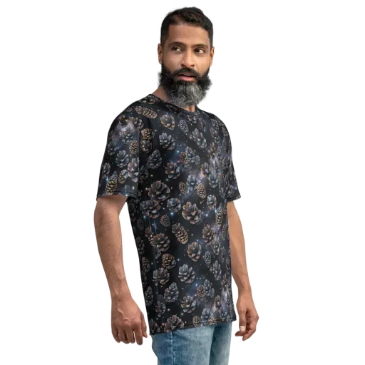 Cosmic Conifer on a Men's Crew Neck T-Shirt