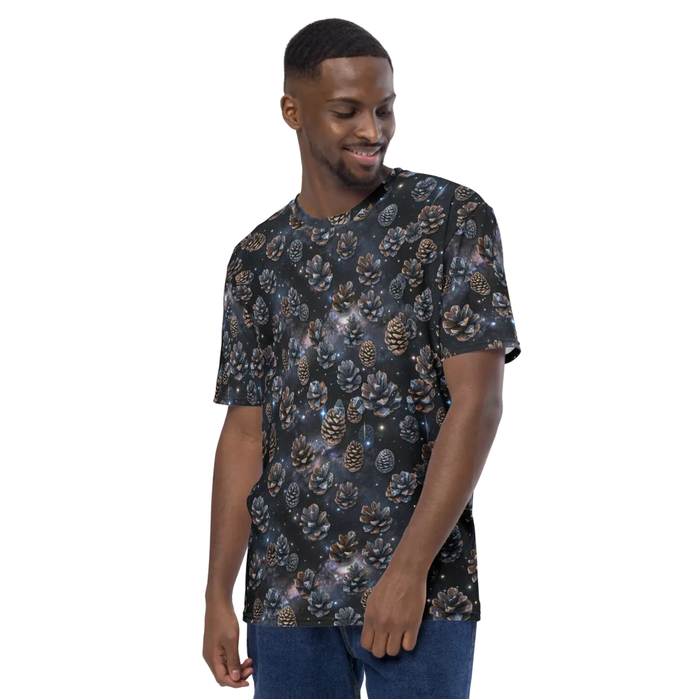 Cosmic Conifer on Men's Crew Neck T-Shirt — Left