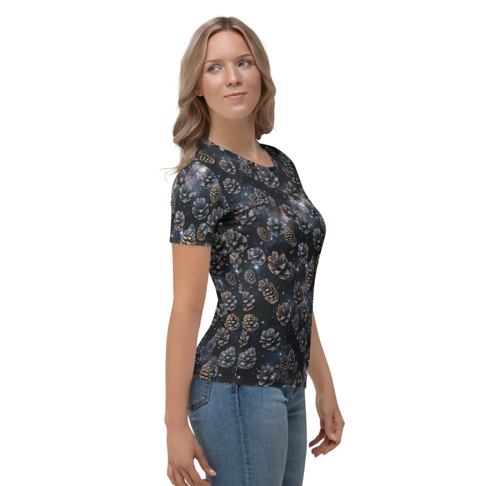 Cosmic Conifer on Women's Crew Neck T-Shirt — Right