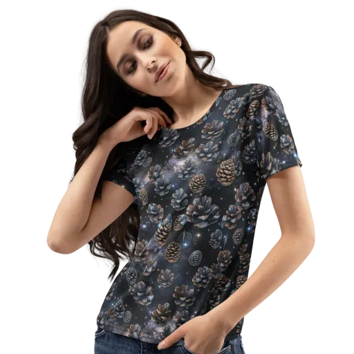 Cosmic Conifer on a Women's Crew Neck T-Shirt