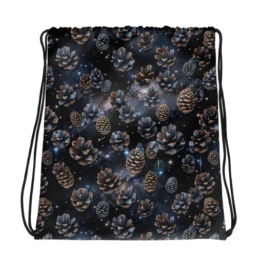 Cosmic Conifer on a Drawstring Bag