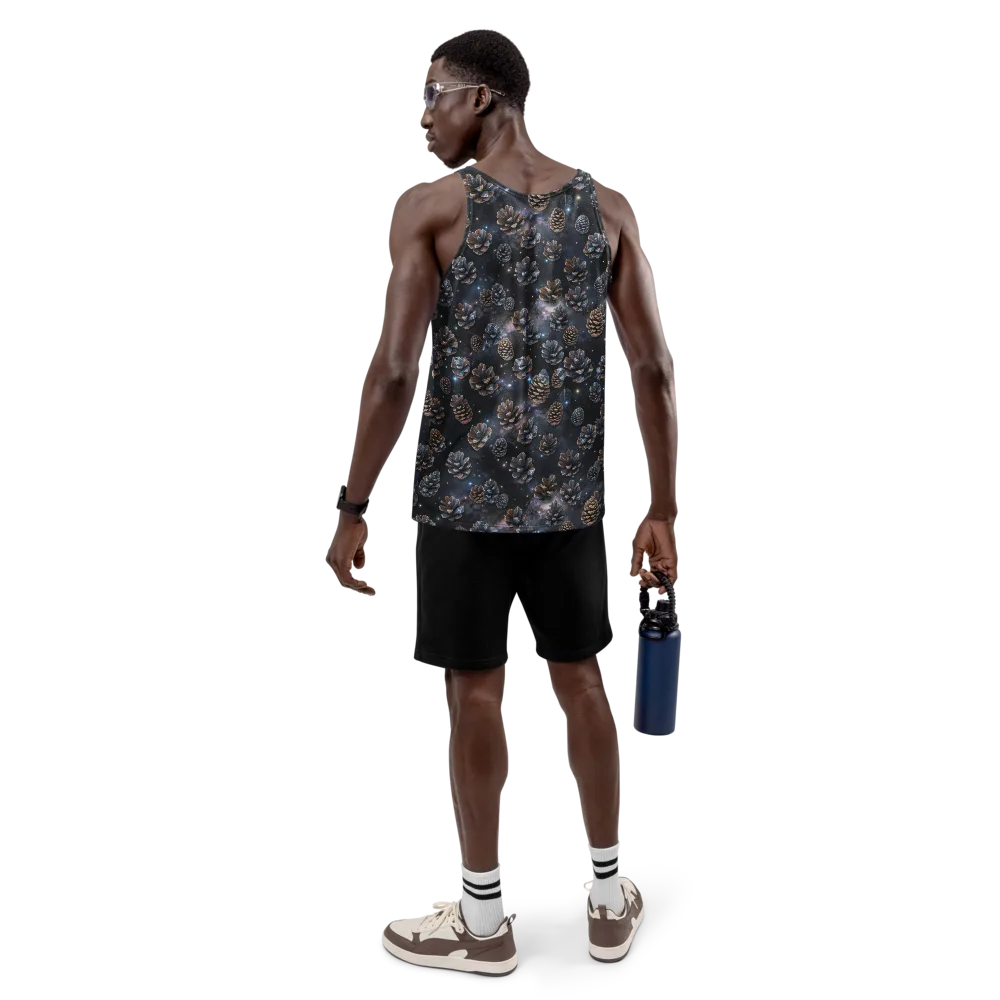 Cosmic Conifer on Men's Tank Top — Back