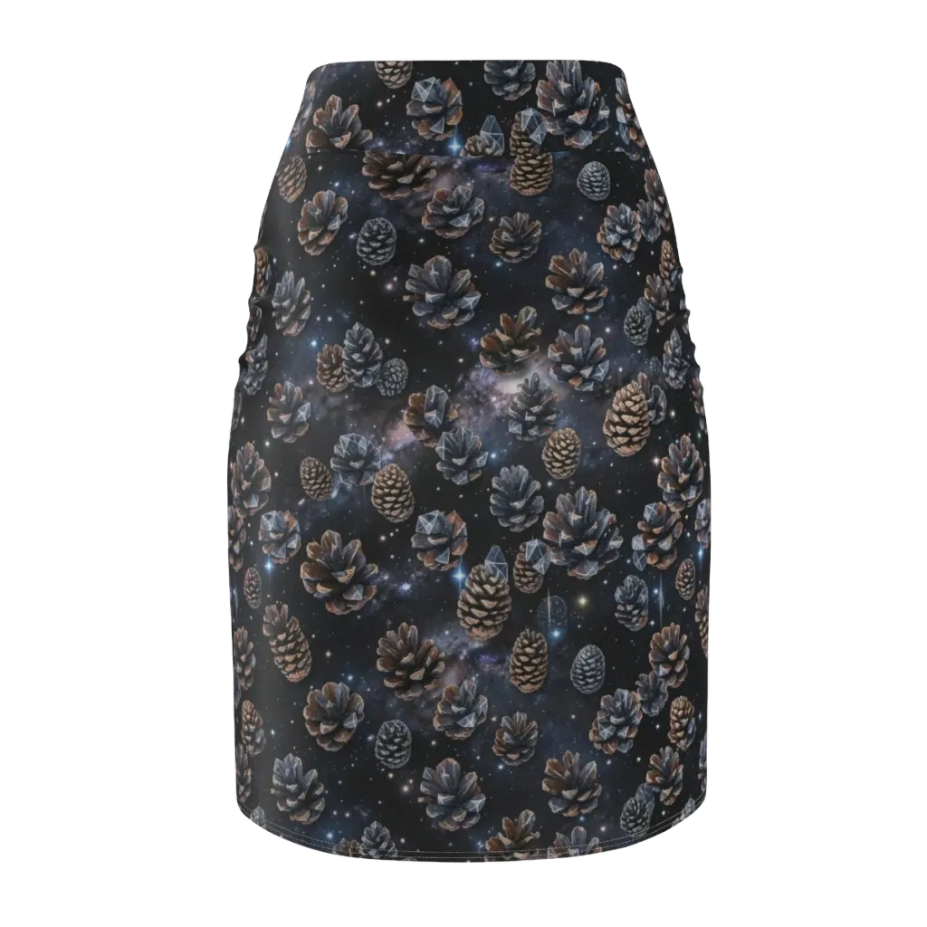 Cosmic Conifer on Pencil Skirt — Back