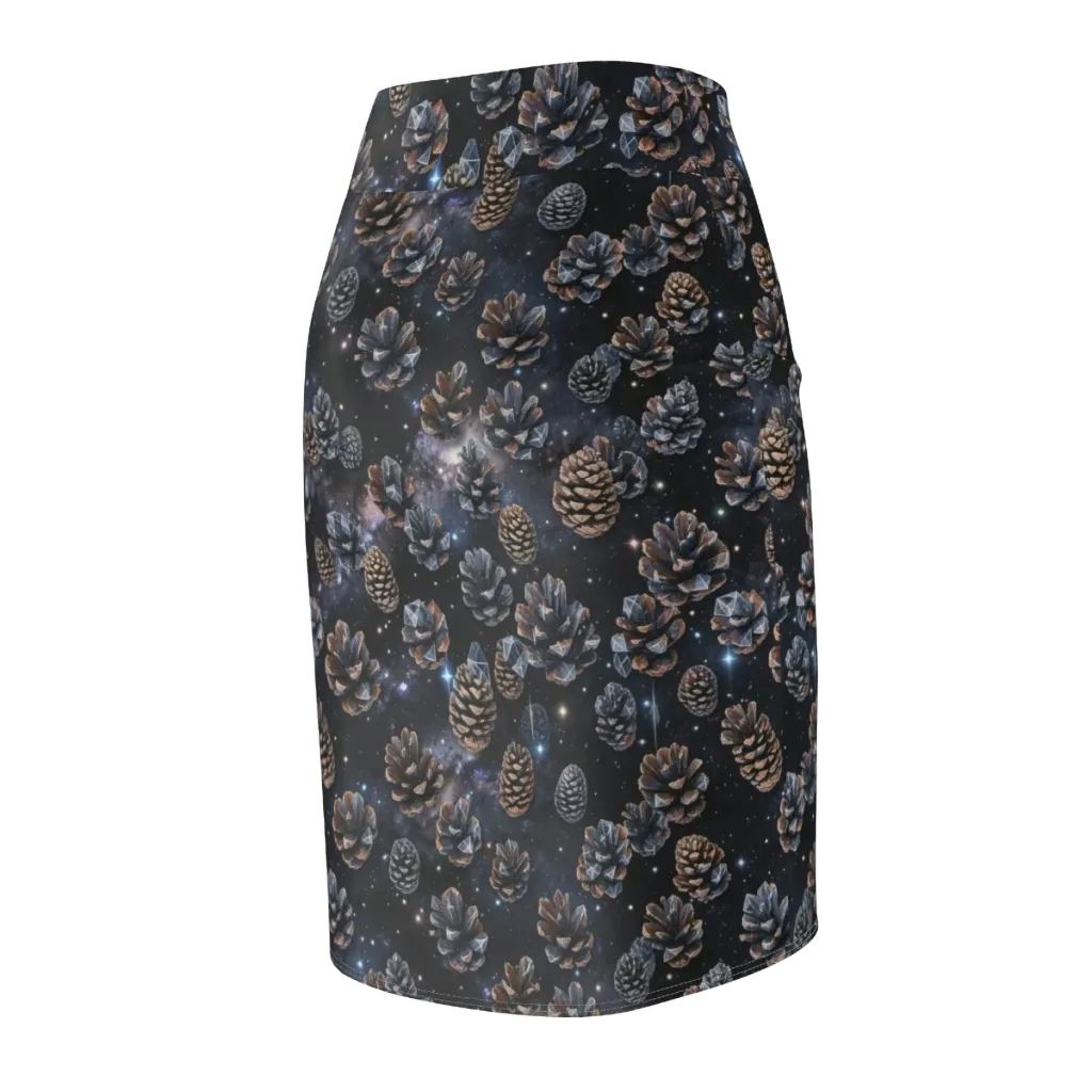 Cosmic Conifer on Pencil Skirt — Back Side