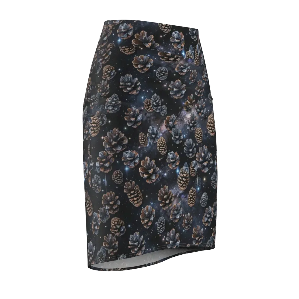 Cosmic Conifer on Pencil Skirt — Front Side