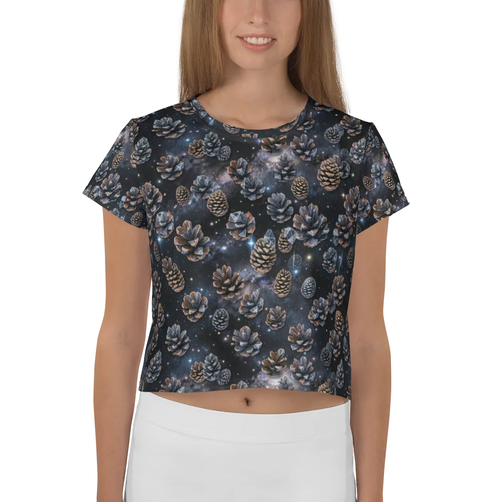 Cosmic Conifer on Crop Tee — Front
