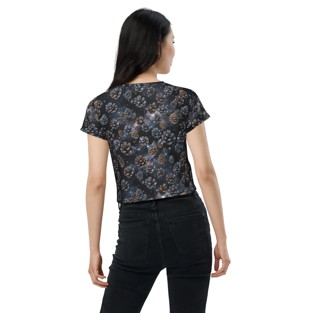 Cosmic Conifer on Crop Tee — Back