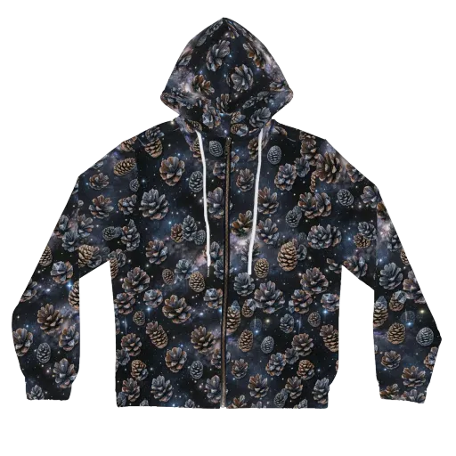 Cosmic Conifer on a Women's Full-Zip Hoodie