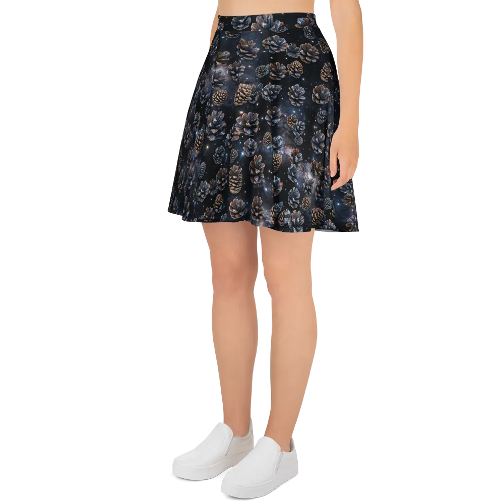 Cosmic Conifer on Skater Skirt — Left