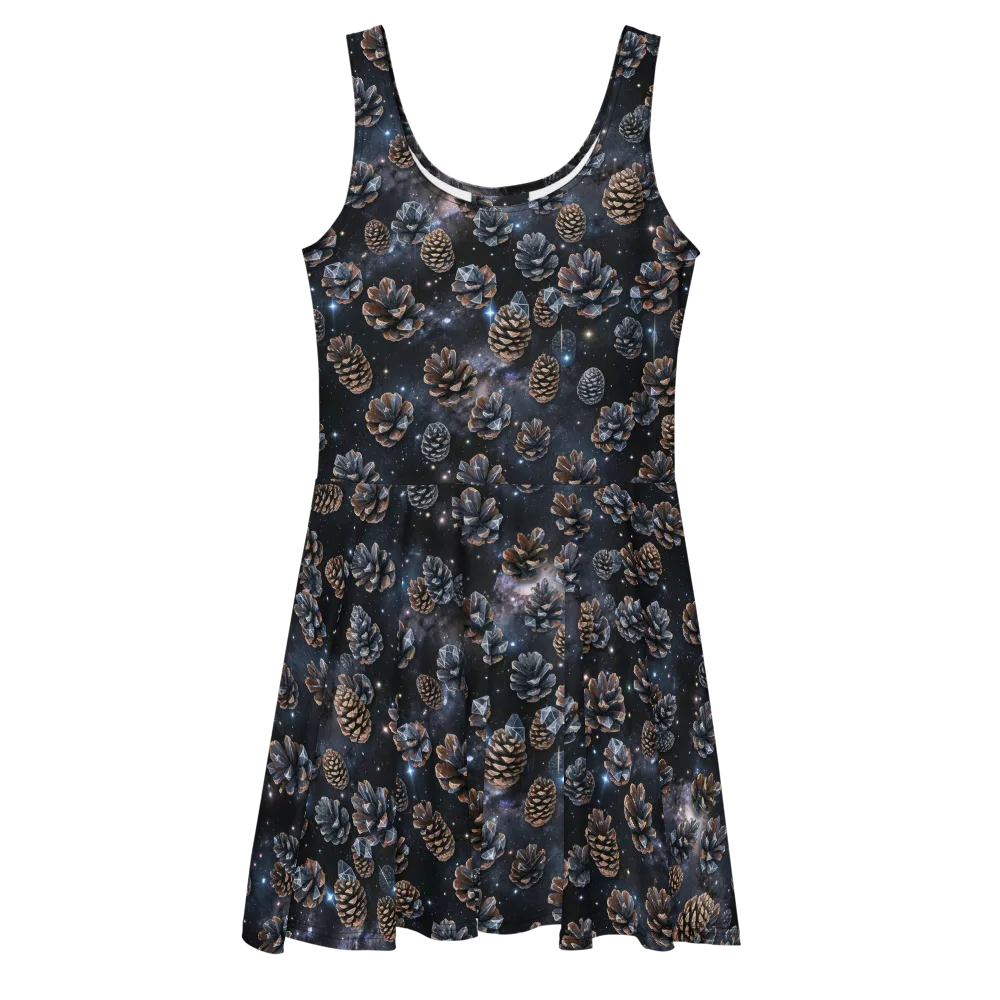 Cosmic Conifer on Skater Dress — Front