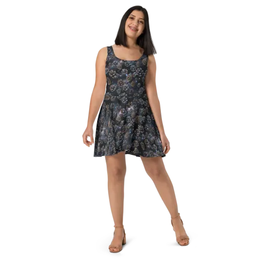 Cosmic Conifer on a Skater Dress
