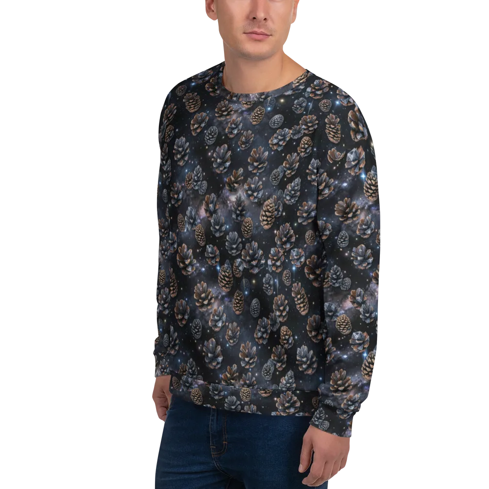 Cosmic Conifer on Sweatshirt — Left Front