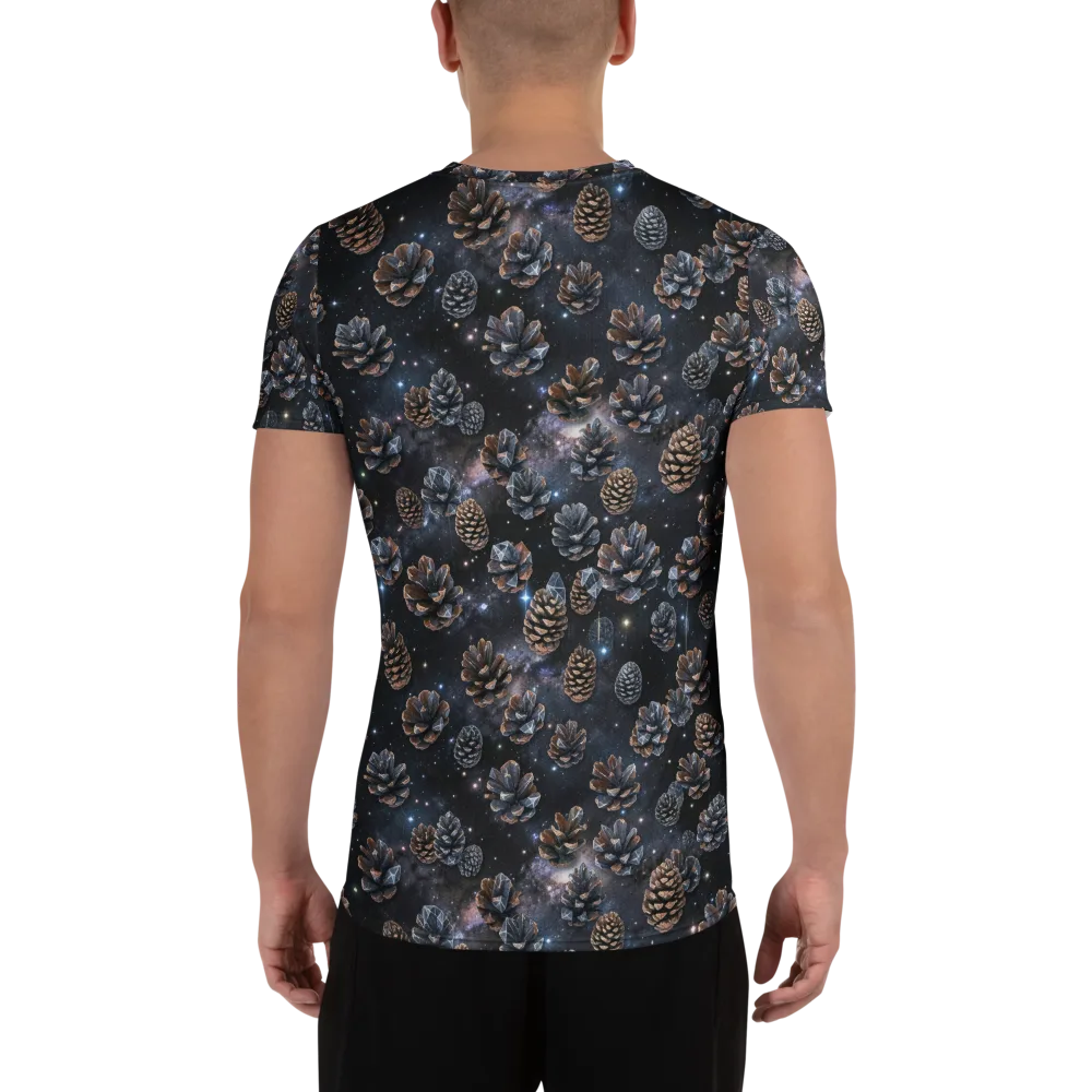 Cosmic Conifer on Men's Athletic T-Shirt — Back