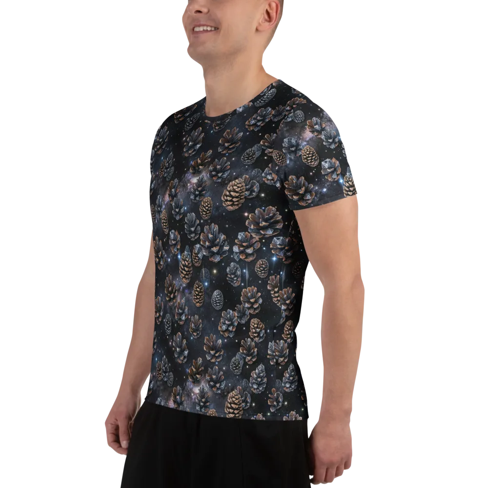 Cosmic Conifer on Men's Athletic T-Shirt — Left