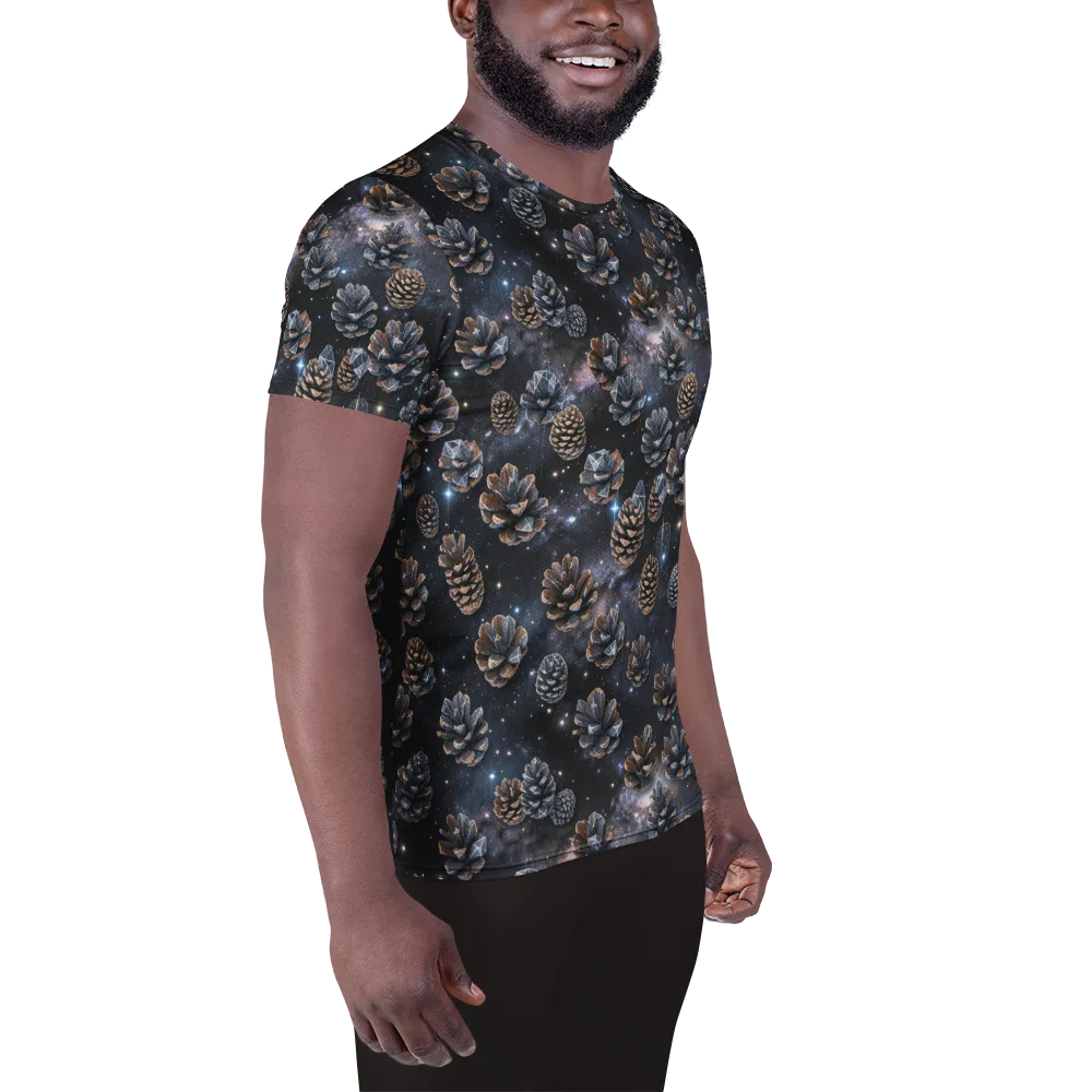 Cosmic Conifer on Men's Athletic T-Shirt — Right
