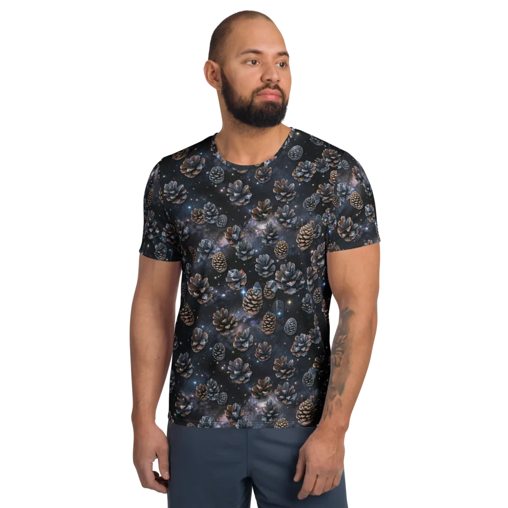 Cosmic Conifer on Men's Athletic T-Shirt — Front
