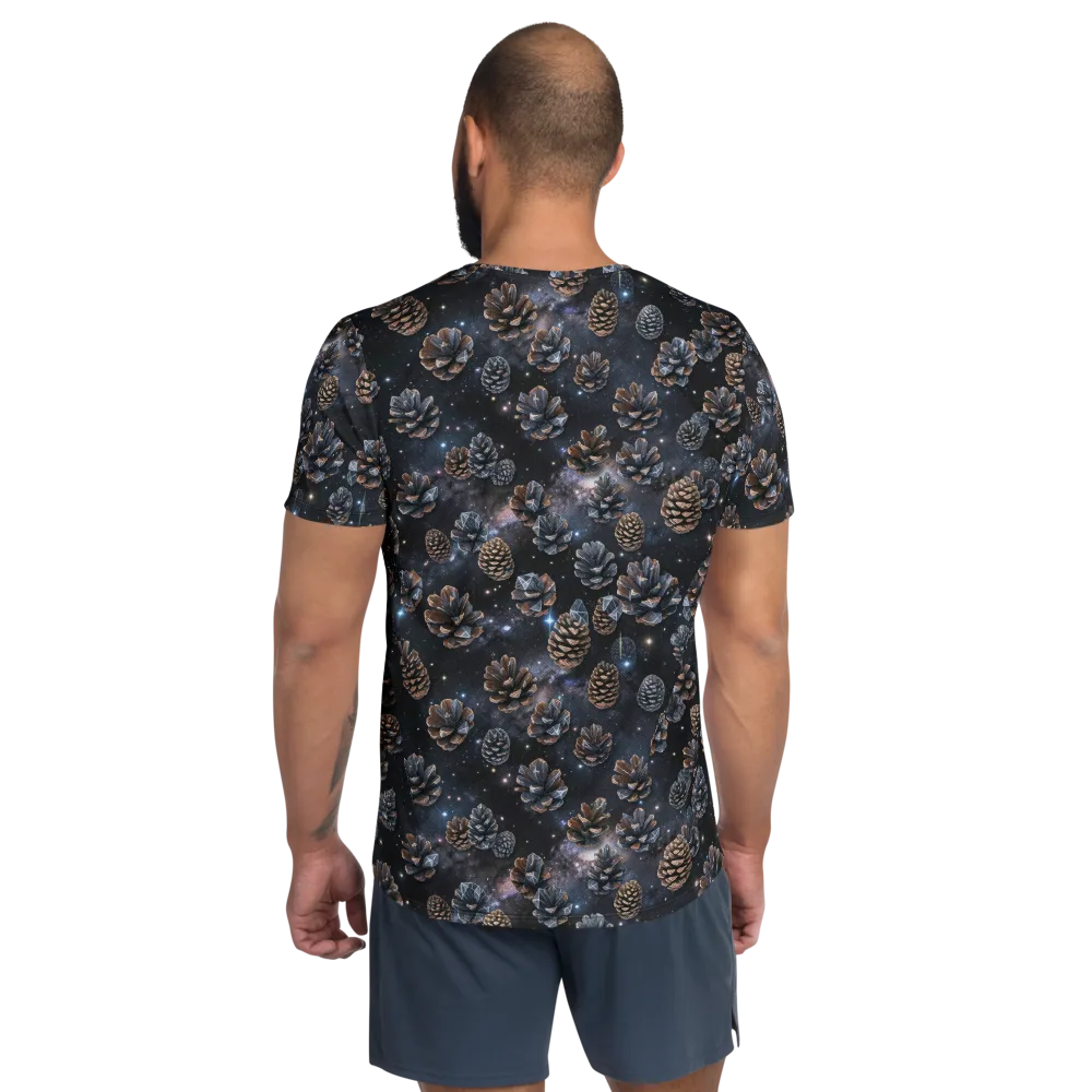Cosmic Conifer on Men's Athletic T-Shirt — Back