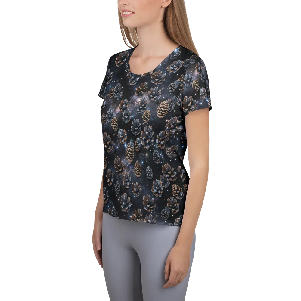 Cosmic Conifer on Women's Athletic T-Shirt — Left