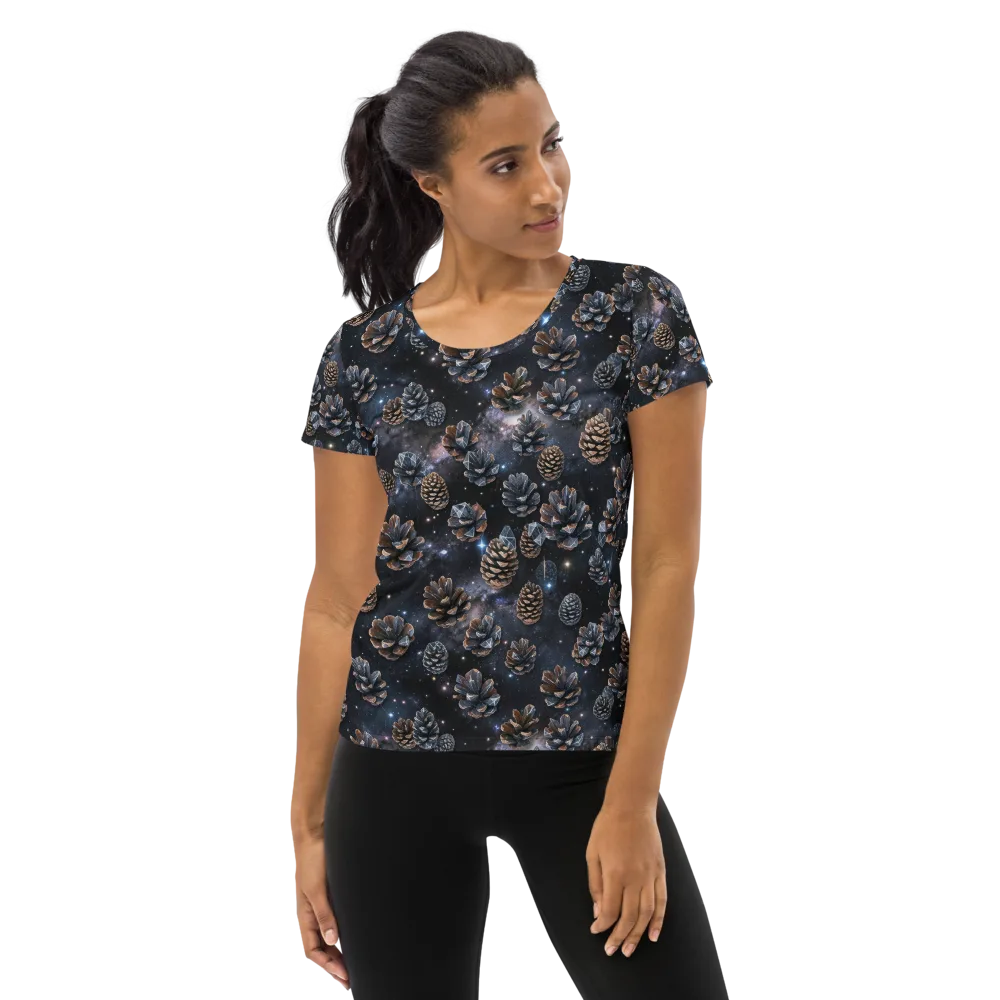 Cosmic Conifer on Women's Athletic T-Shirt — Front