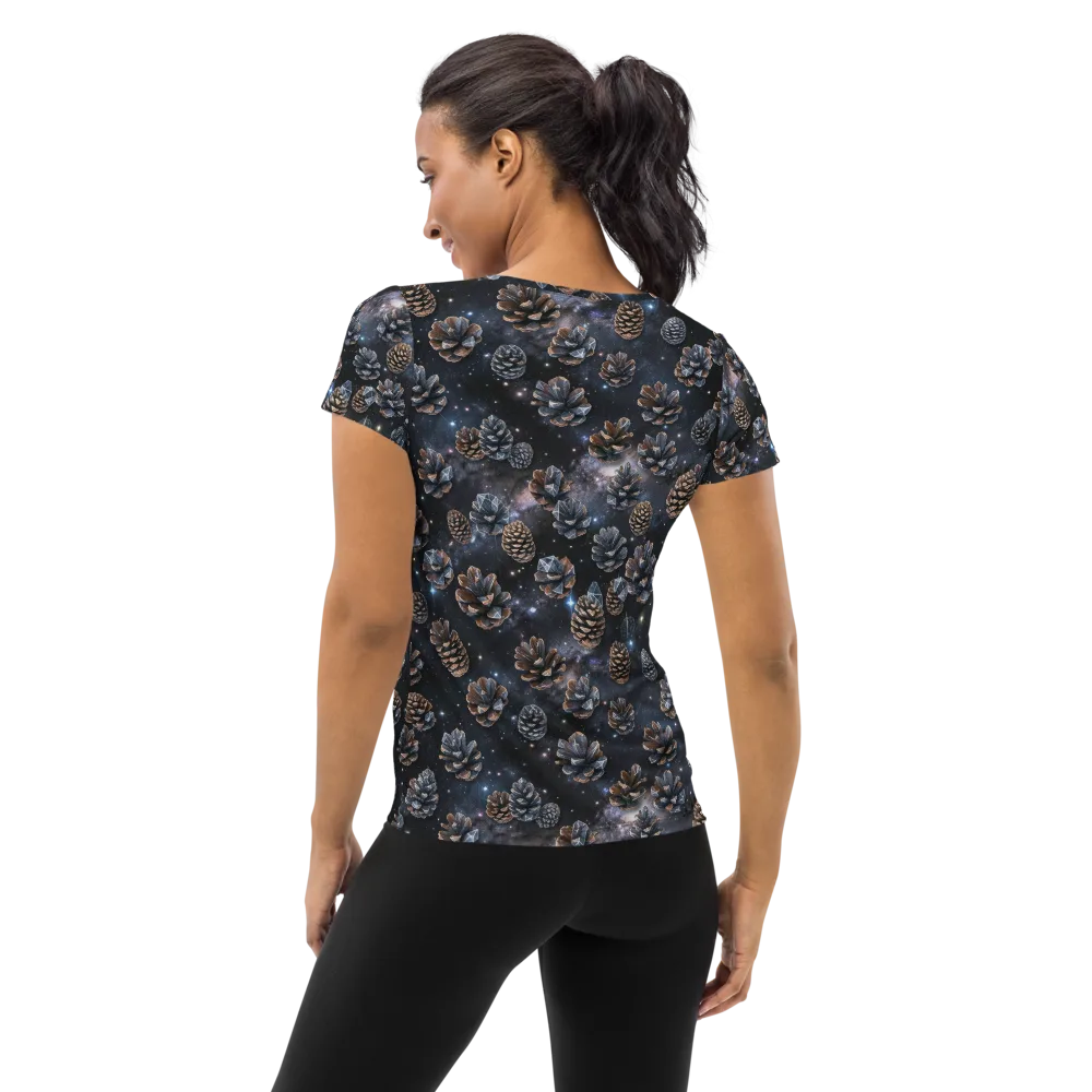 Cosmic Conifer on Women's Athletic T-Shirt — Back