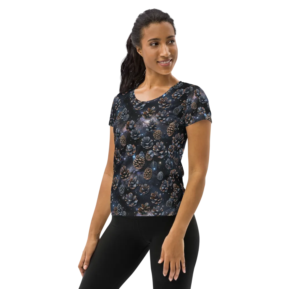 Cosmic Conifer on Women's Athletic T-Shirt — Left