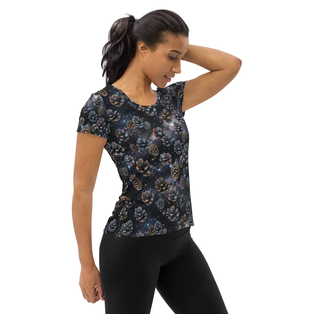 Cosmic Conifer on Women's Athletic T-Shirt — Right
