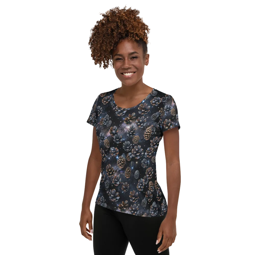 Cosmic Conifer on Women's Athletic T-Shirt — Left