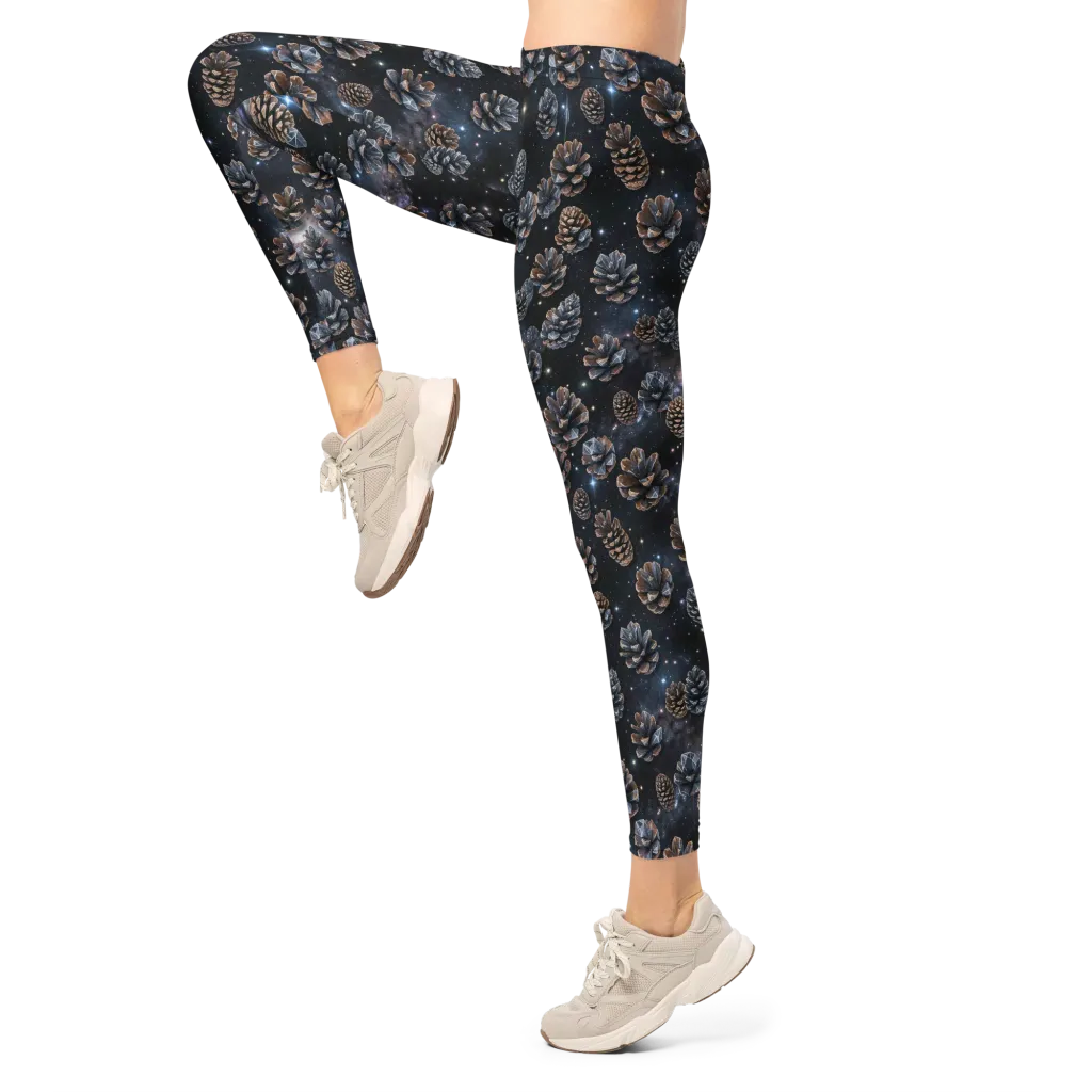 Cosmic Conifer on Leggings — Left